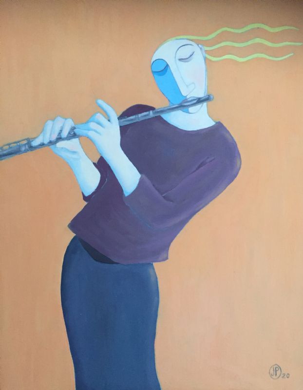 Orange Flute Player